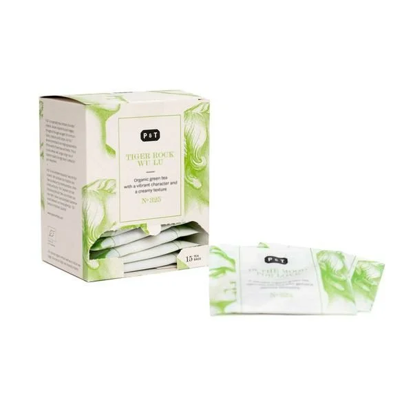 Tiger Rock Wu Lu Green Tea, organic green tea, tea bag, in the paper box